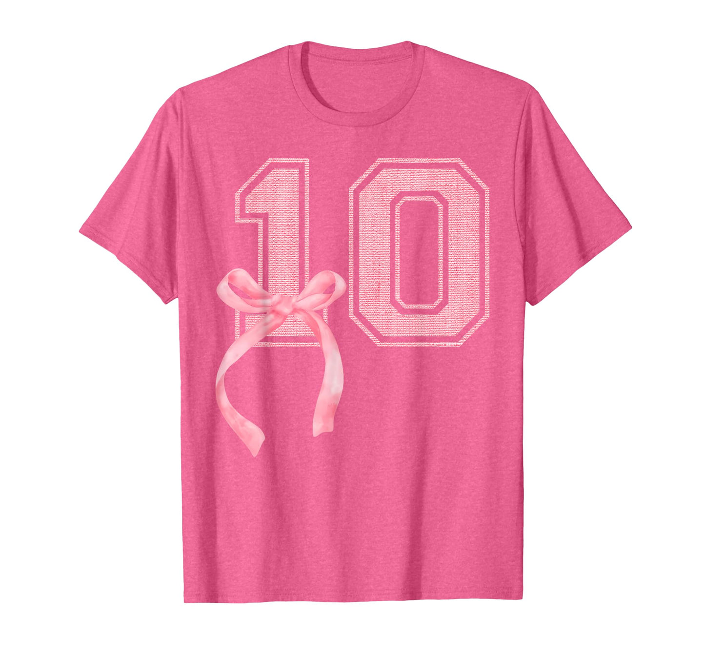Birthday Girl Pink Coquette Bow 10 Year Old Aesthetic Girly T-Shirt