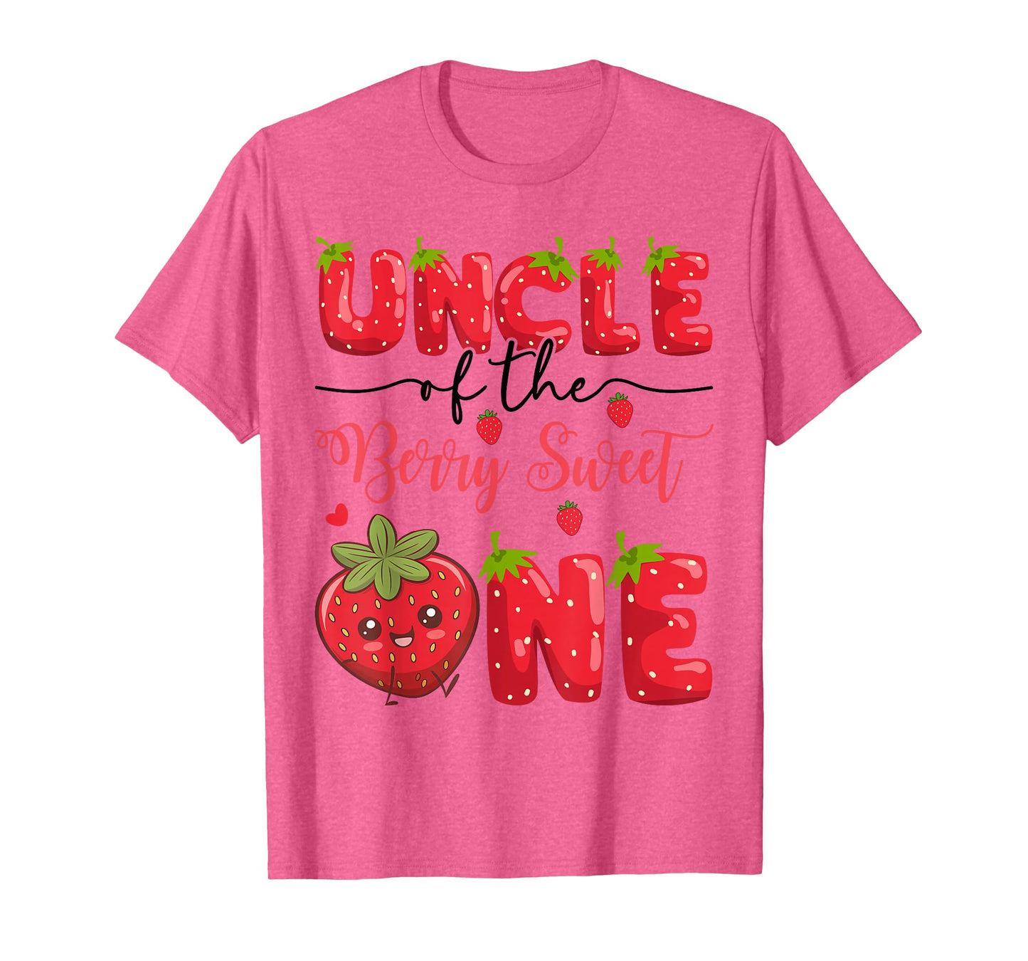 Uncle Of The Berry Sweet One Strawberry First Birthday T-Shirt