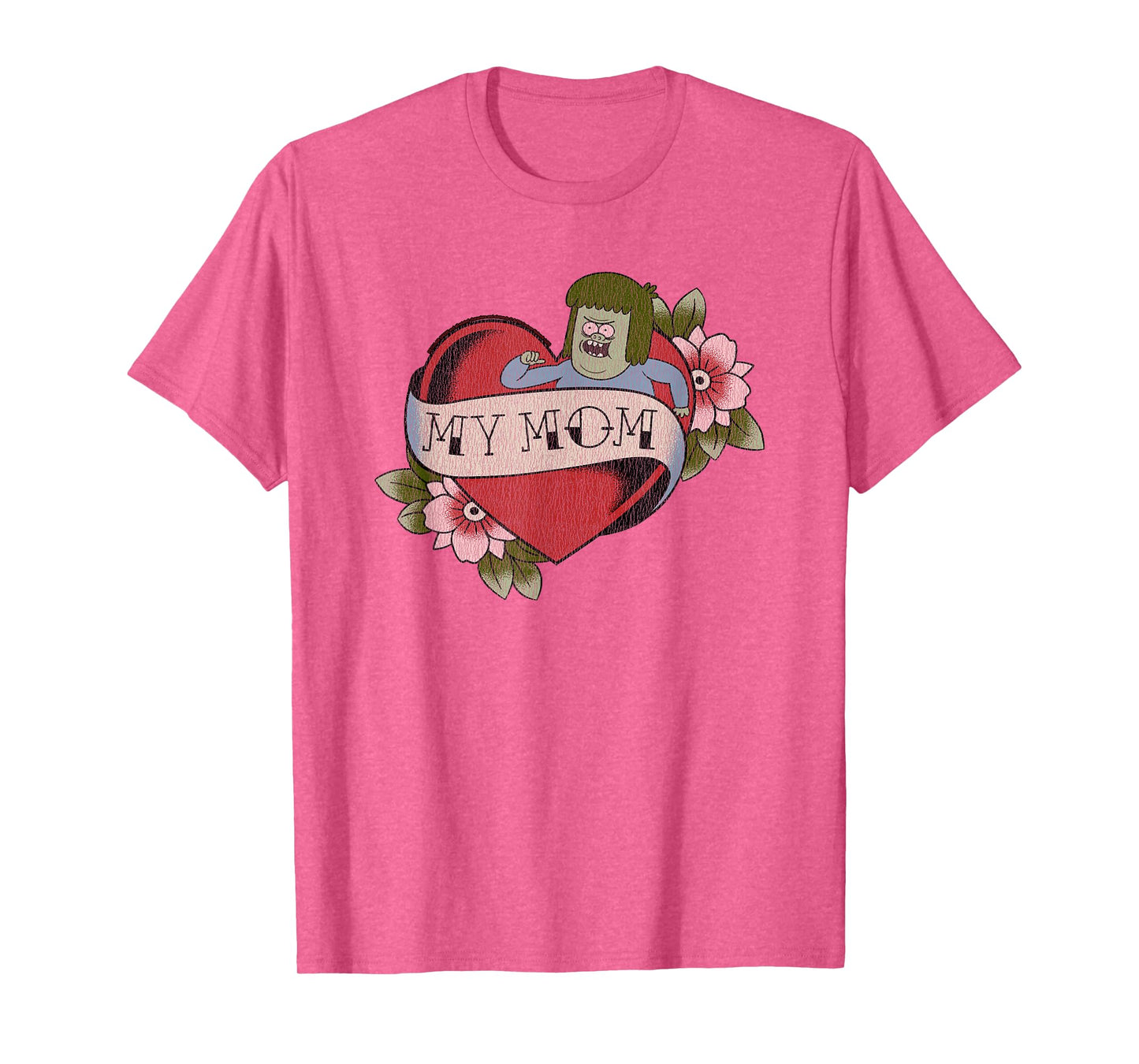 Regular Show Muscle Man My Mom Heart Tattoo Funny Cartoon T-Shirt