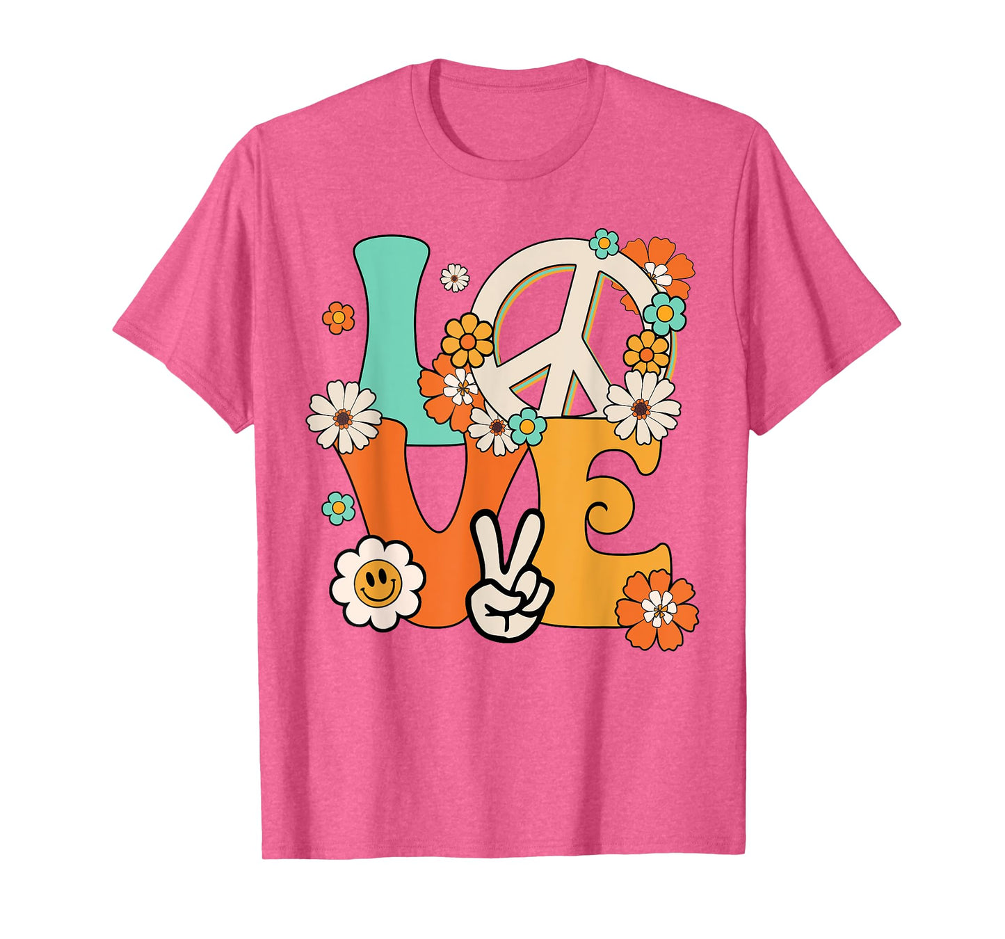 PEACE SIGN LOVE T Shirt 60s 70s Tie Dye Hippie Costume T-Shirt