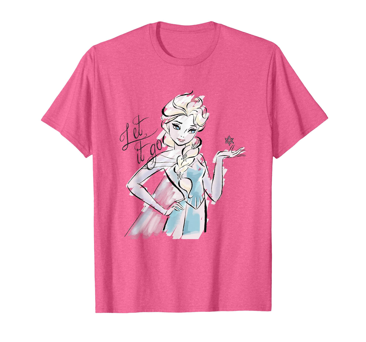 Disney Frozen Let It Go Elsa Vintage Sketch Outline T-Shirt