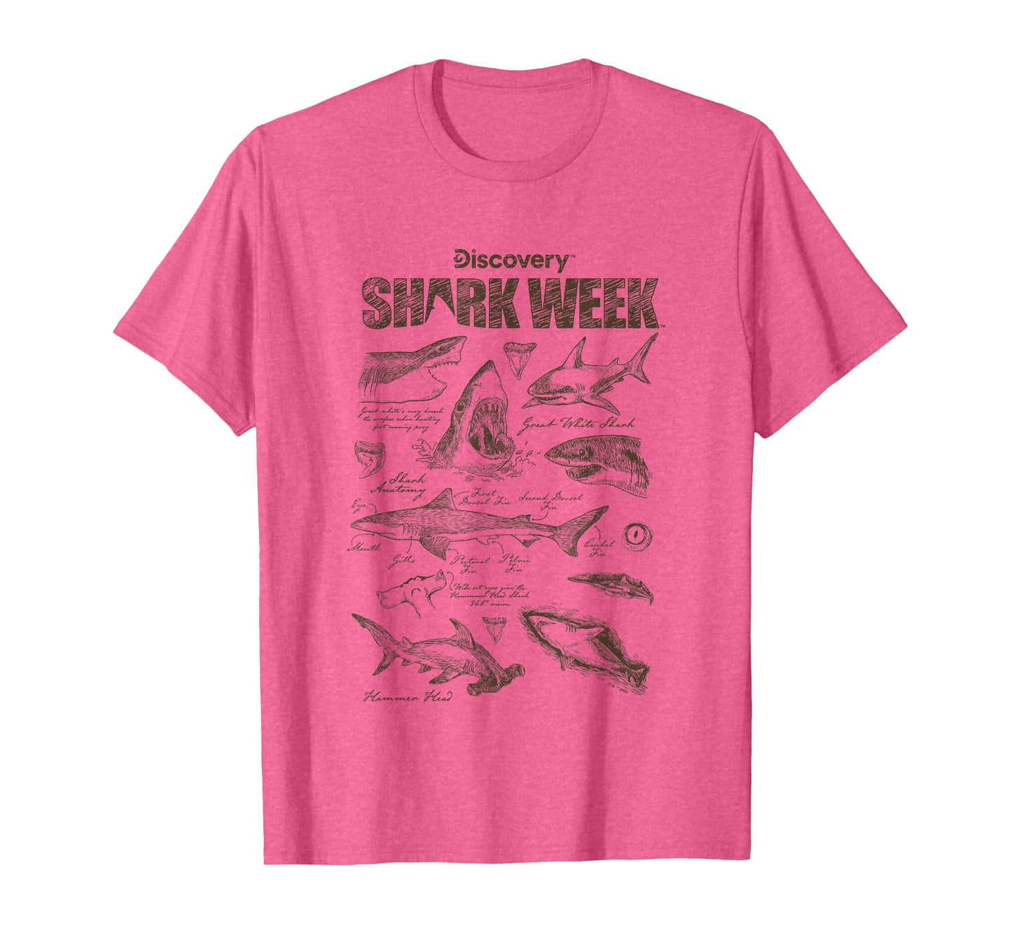 Shark Week Infographic Sharks Textbook Jumble T-Shirt