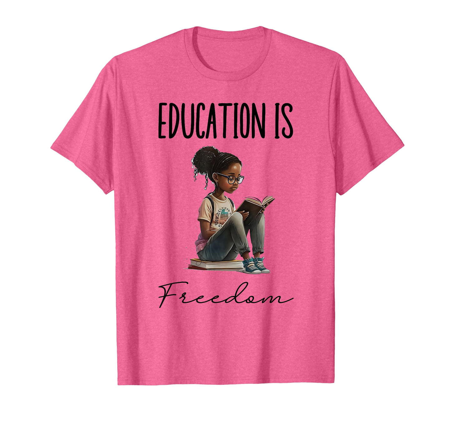 Education Is Freedom Black Teacher Books Black History Month T-Shirt