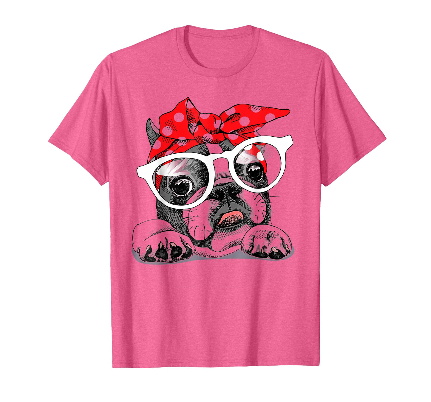 Cute French Bulldog Colorful Headband And Glasses T-Shirt