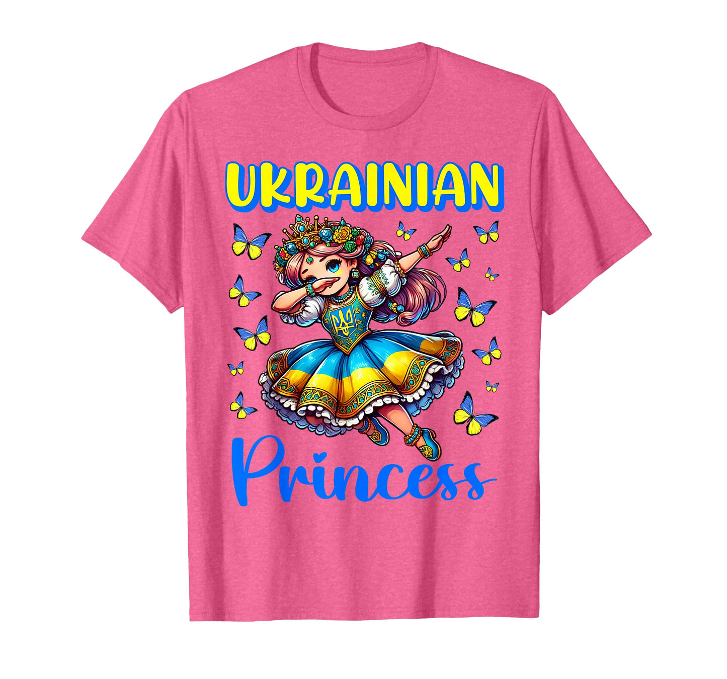 Ukrainian Princess Dab Girl Flag Dress Heritage for Kids T-Shirt