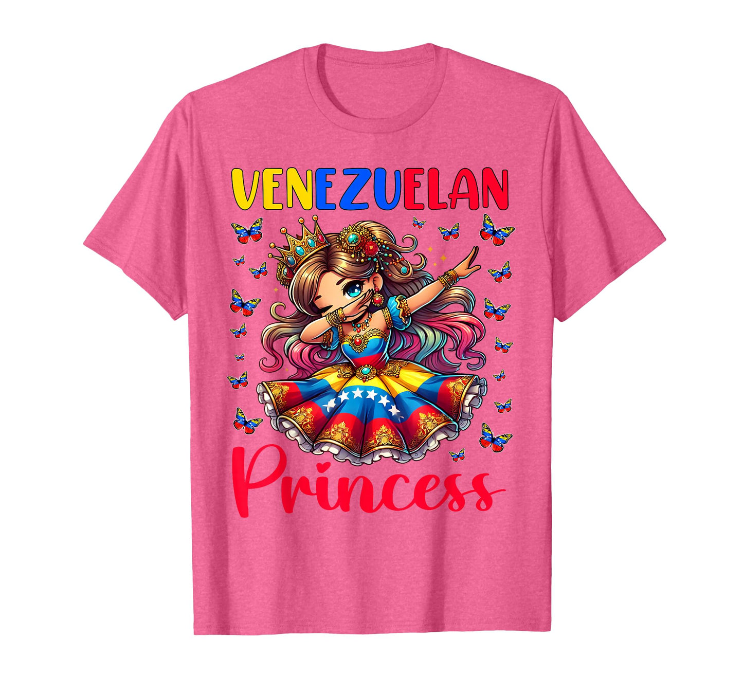 Venezuelan Princess Dab Girl Flag Dress Heritage for Kids T-Shirt