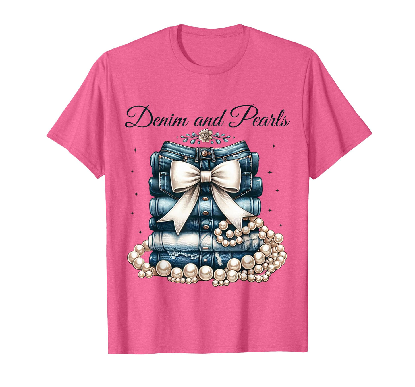 Pearls & Denim 2025 Outfit for Stylish Women T-Shirt