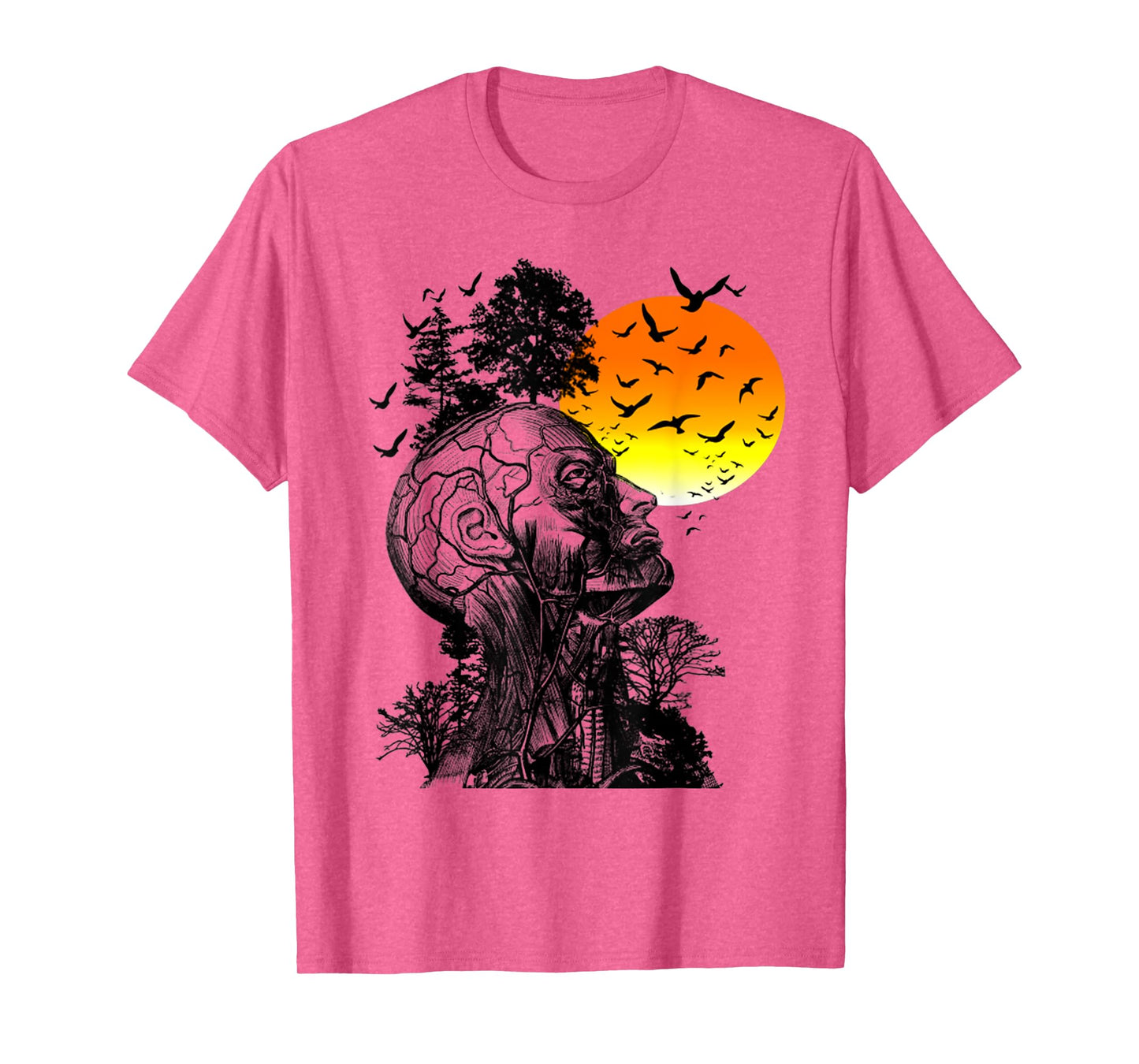 Vintage Funny Hangover Human Tree Retro Artistic Sunset T-Shirt