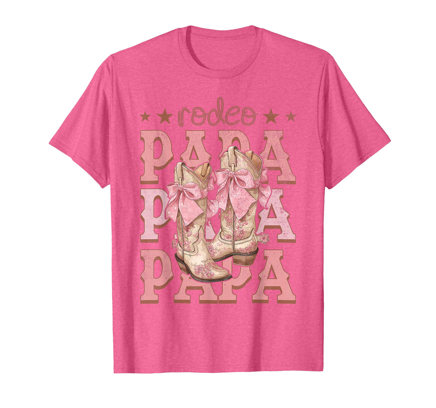 Rodeo Papa Pink Boots Coquette Cow-Girl Birthday Party T-Shirt