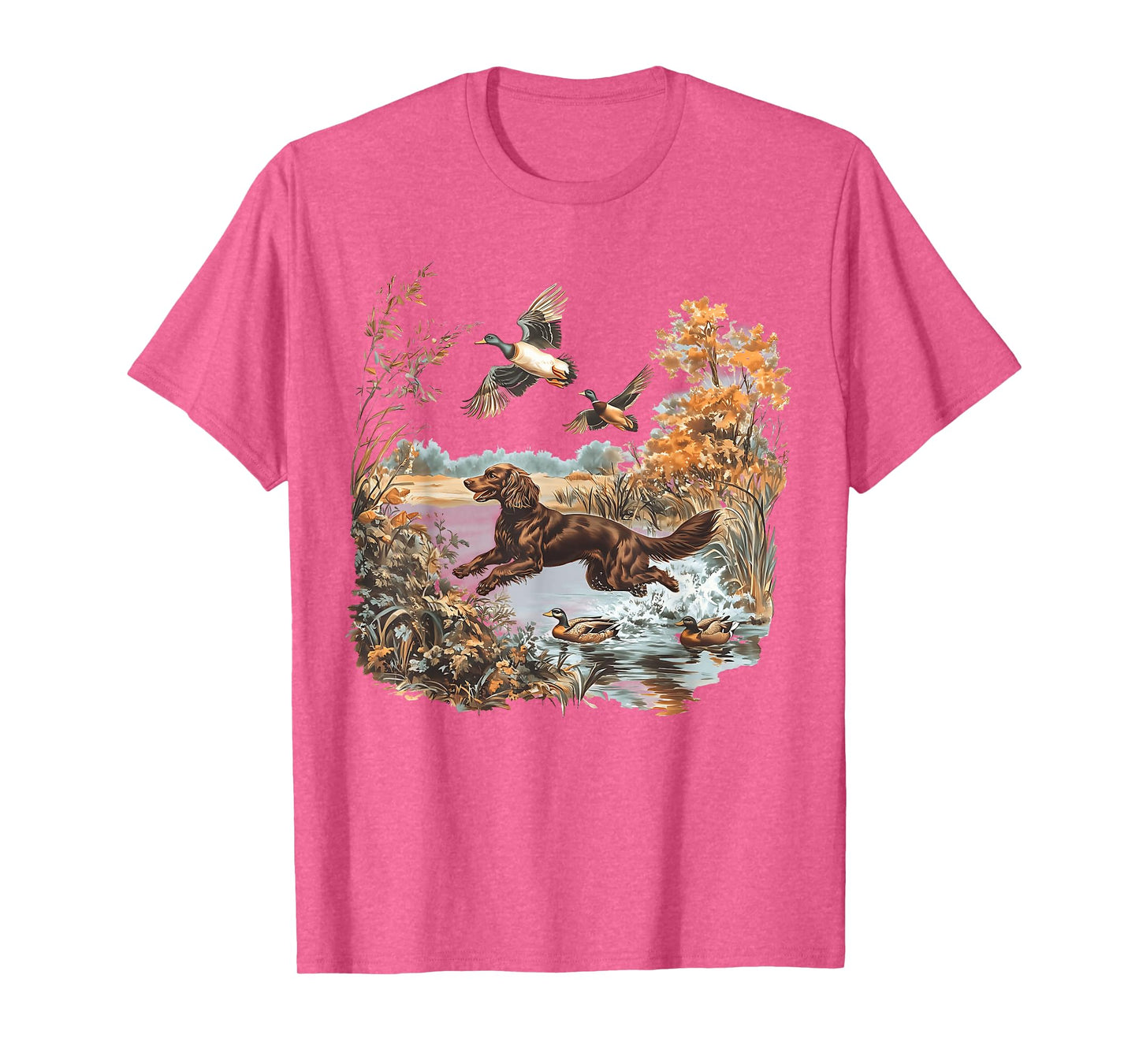 Vintage Retro Boykin Spaniel Hunting Mallard Ducks Hunter T-Shirt