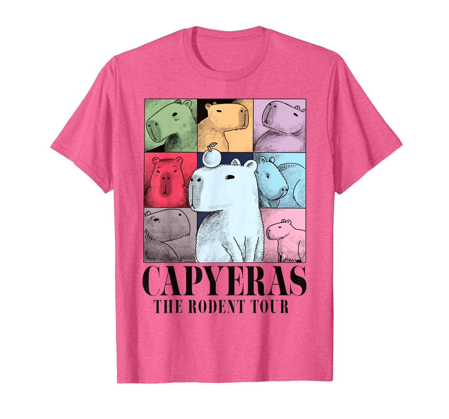 Capyeras Funny Cute Capybara Color Concert Tour Cute Animals T-Shirt
