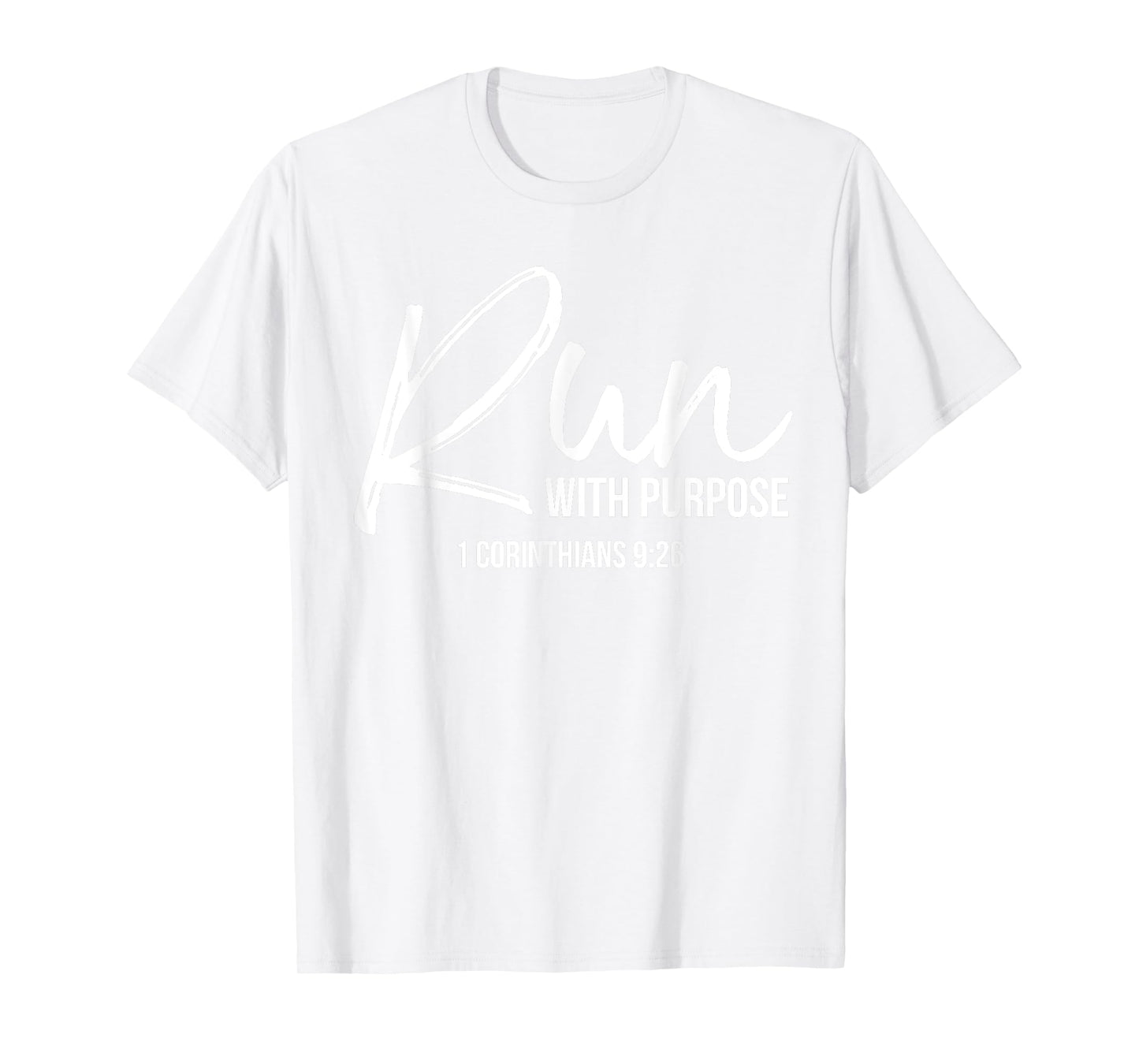 Womens Run With Purpose Shirt 1 Corinthians 9:26 Christian Running XL Orange