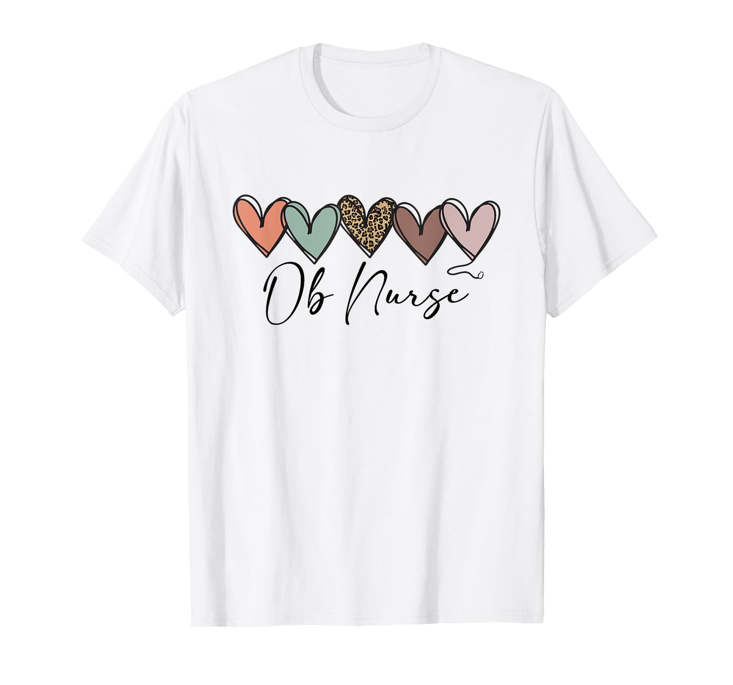 Cute OB Nurse Baby Feet Heart Graphic for Women T-Shirt
