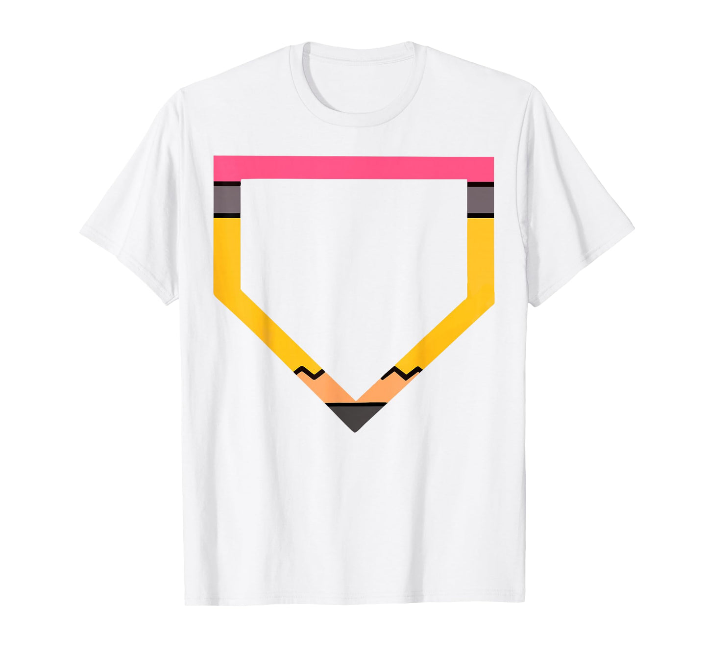 Pencil Home Plate Baseball Lovers Boys Kids Back to School T-Shirt