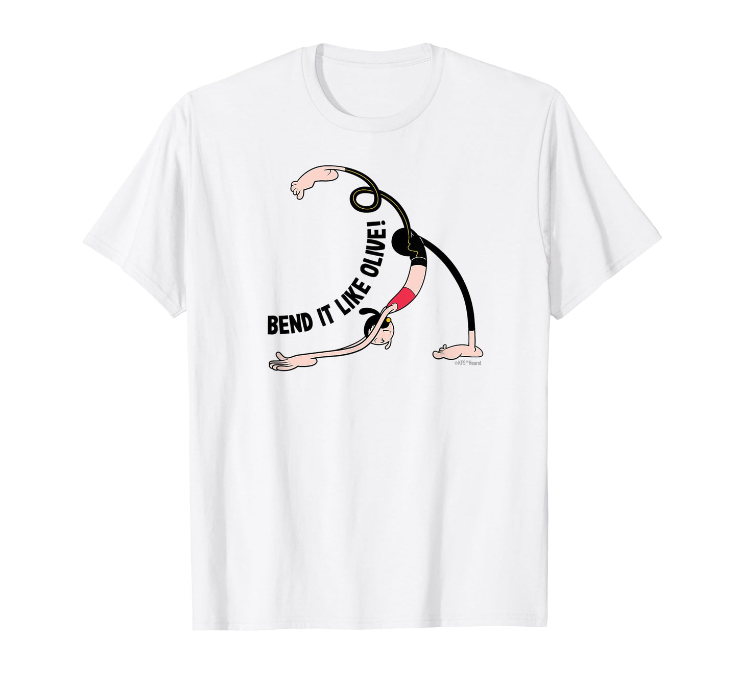 Olive Oyl "BEND IT LIKE OLIVE!" Yoga Tee T-Shirt