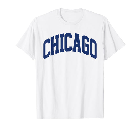 Retro Chicago Throwback Classic Chicago Men Women Blue Tee T-Shirt