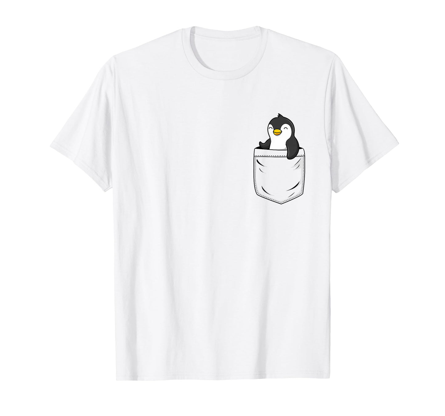 Penguin Lovers Cute Funny Penguin In Pocket T-Shirt, Small, Grey