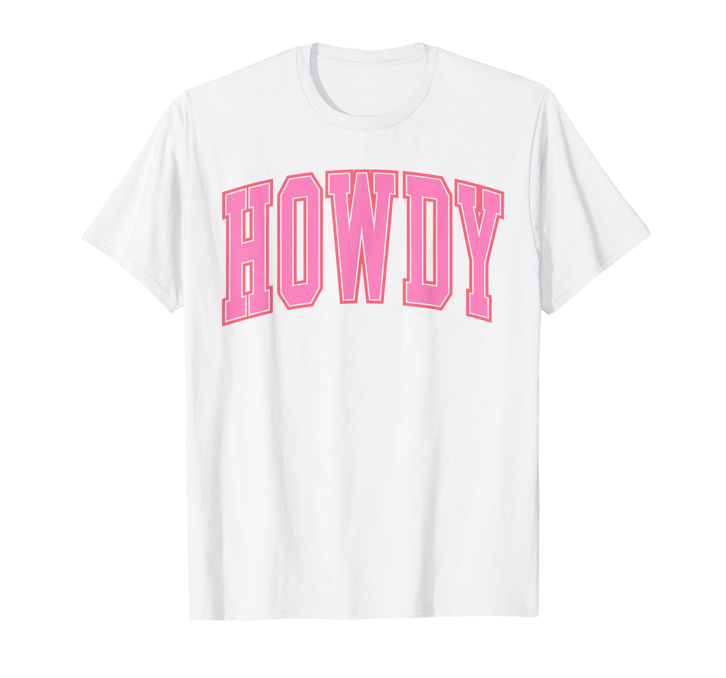 Preppy Cowgirl Varsity Pink Howdy Western Girl Women T-Shirt