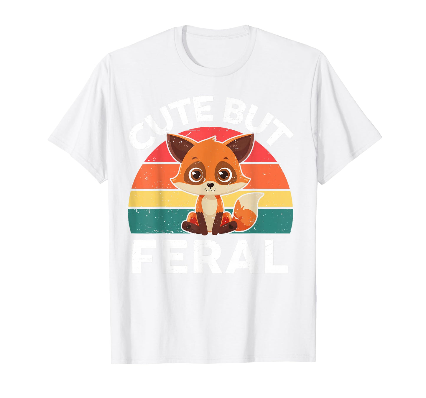 Toddler Cute But Feral Fox Girl Boy Kids Funny Graphic Tees T-Shirt