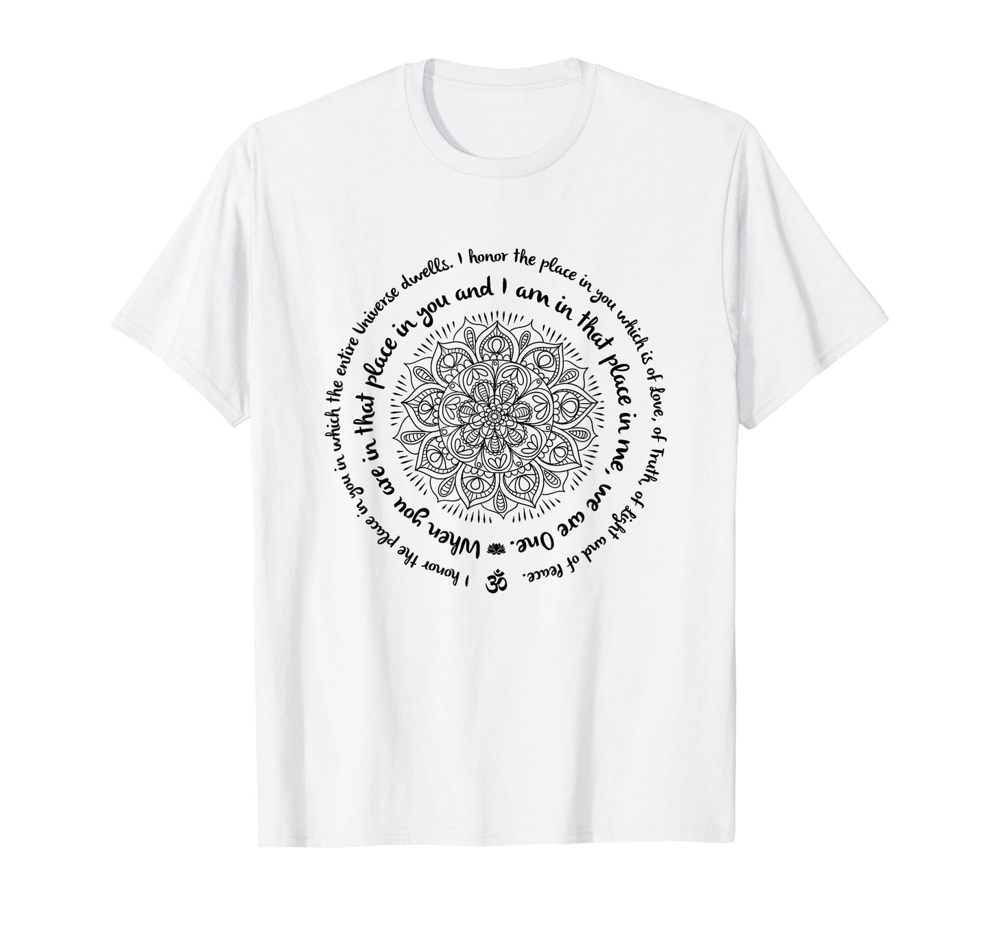 WE ARE ONE Namaste Happy Zen Yoga Meditation Mandala Design T-Shirt