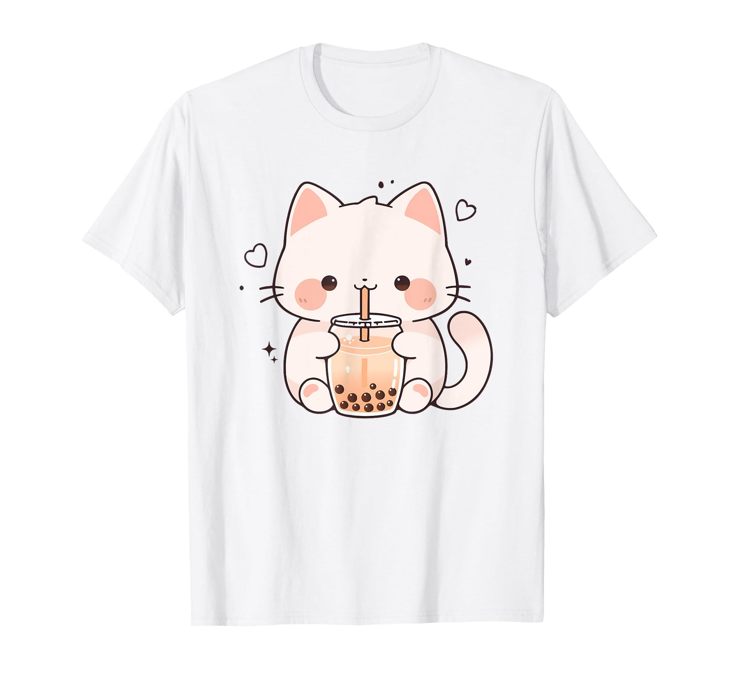 Kawaii Cat Boba Japanese cute aesthetic Anime Girls Teens T-Shirt