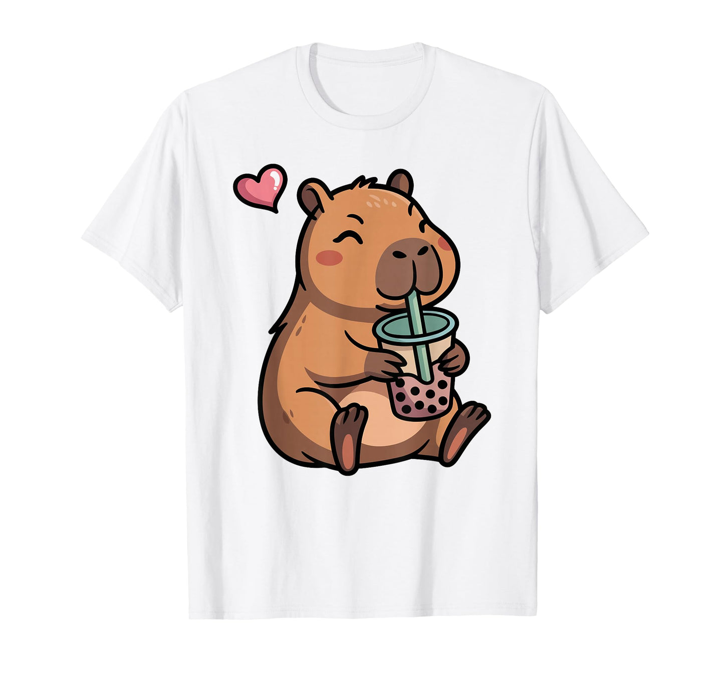 Cute Capybara Boba Bubble Tea Kawaii Capybara Girls Kids T-Shirt
