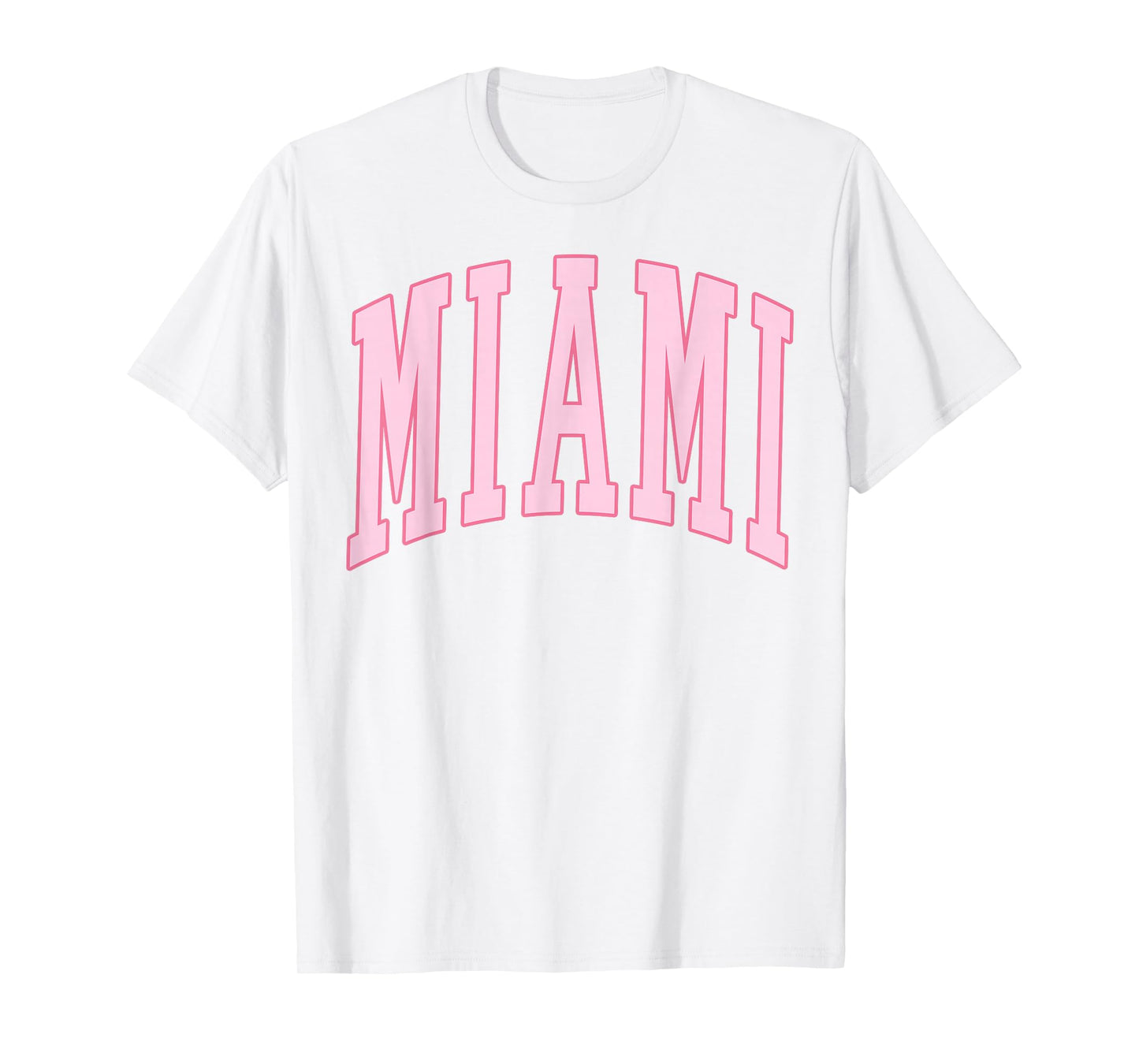 Miami Vintage Preppy Varsity Pink Sports T-Shirt