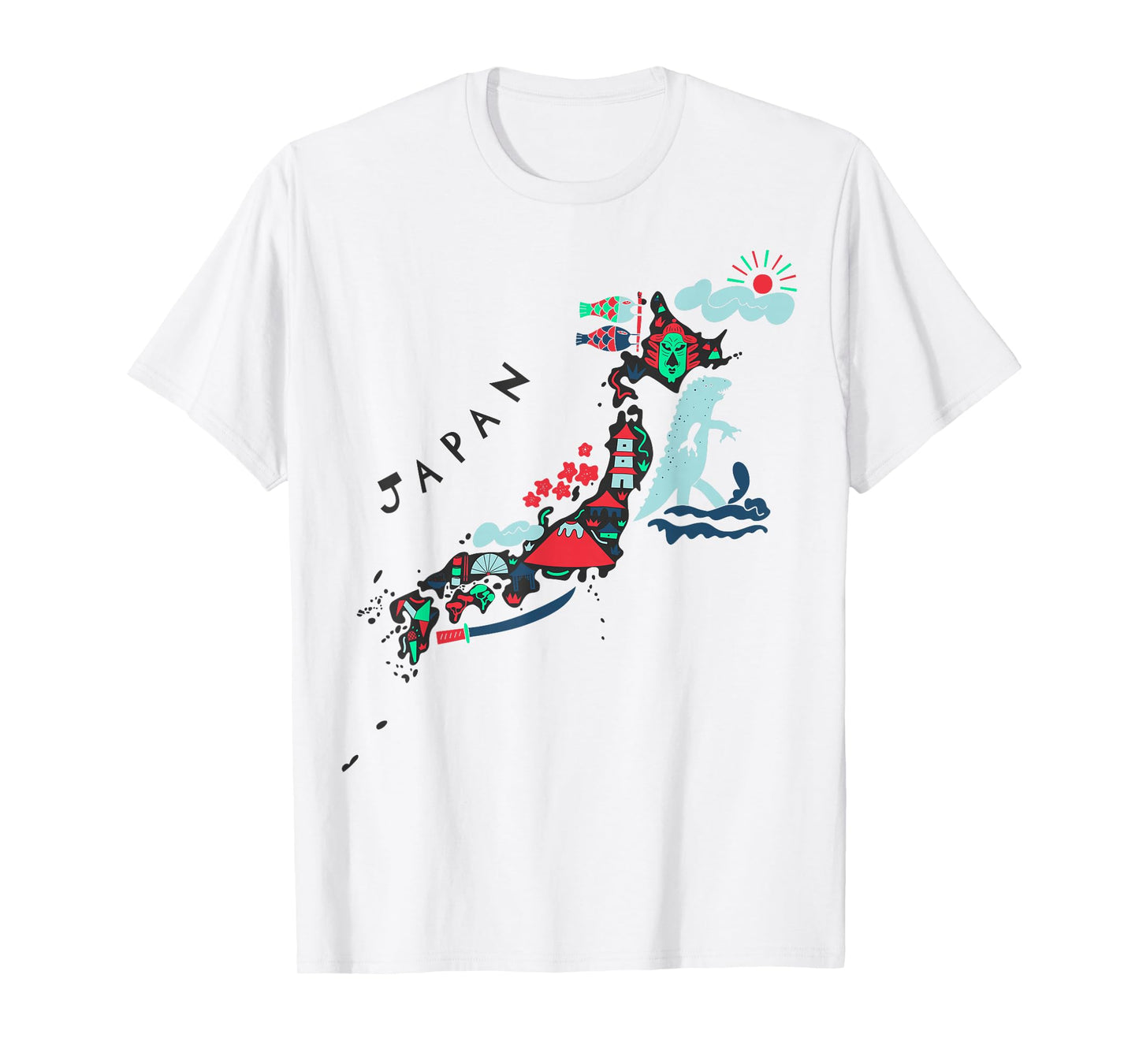 Travel Asia Japan Map Tokyo Japanese Vacation Souvenir Tee T-Shirt