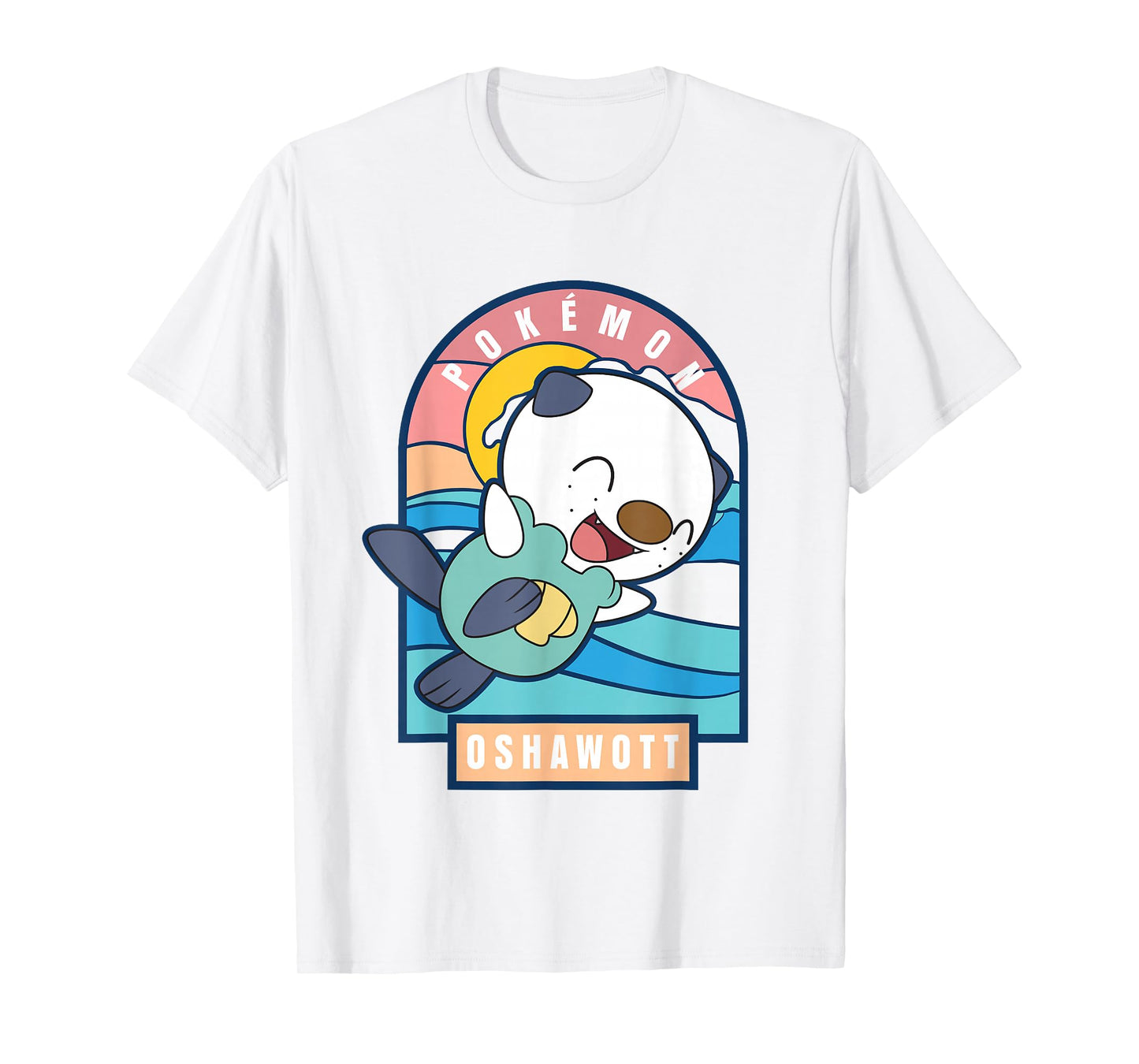 Pokémon Cute Happy Playful Oshawott Colorful Chest Poster T-Shirt