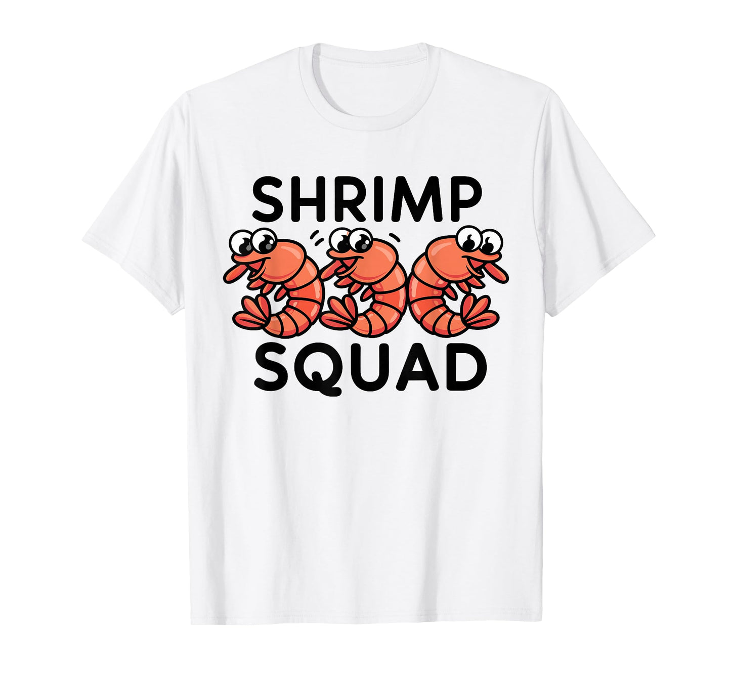 Shrimp Squad Funny Ocean Cuisine Cartoon Graphic Seafood T-Shirt