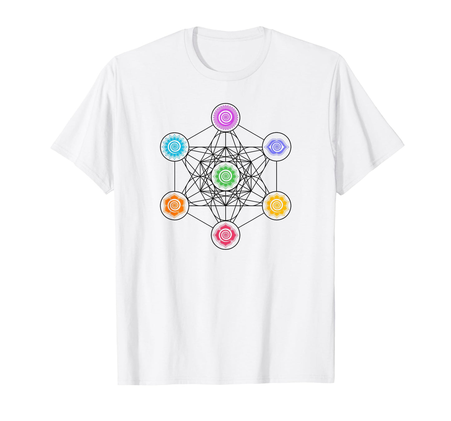 Metatronscube, sacred geometry, chakra, yoga, symbol, 4D T-Shirt