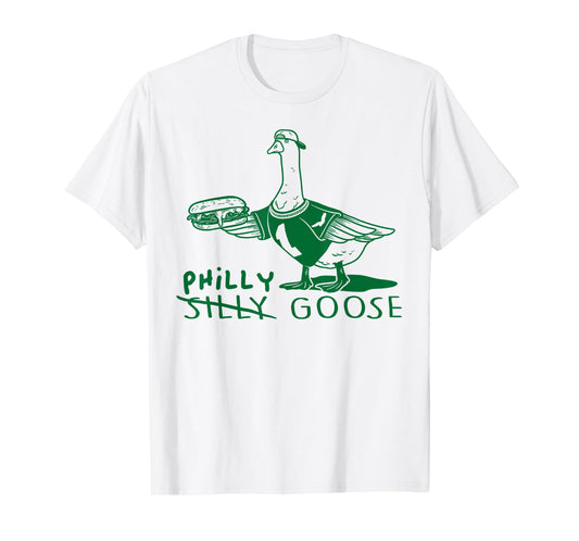 Philly Goose Funny Cheesesteak Silly Animal Pun T-Shirt