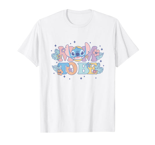 Disney Lilo & Stitch Mom To Be Cute Stitch Colorful Floral T-Shirt