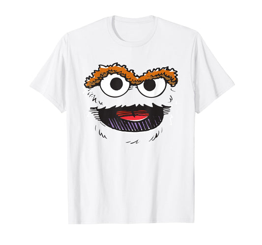 Sesame Street Oscar The Grouch Retro Sketch Face T-Shirt