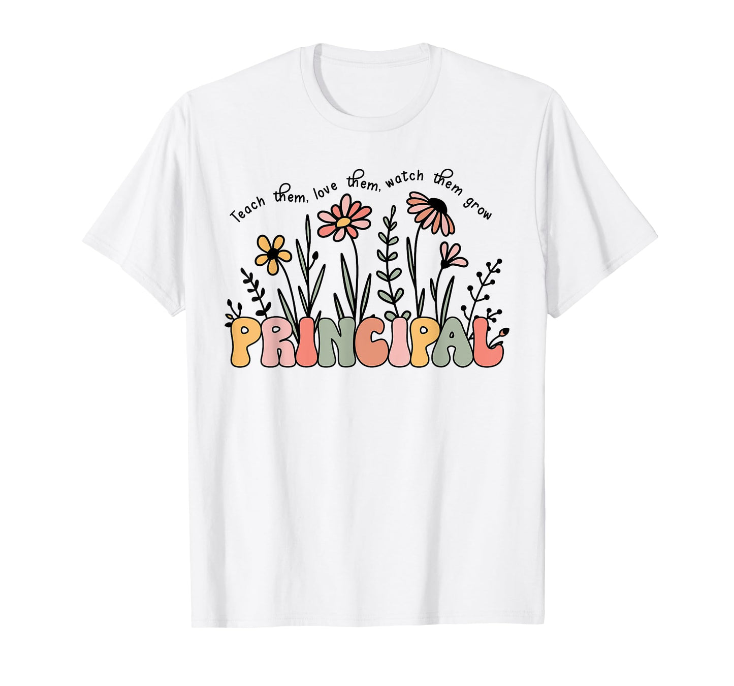 Retro Vintage Floral Principal Shirt For Women Teachers Day T-Shirt