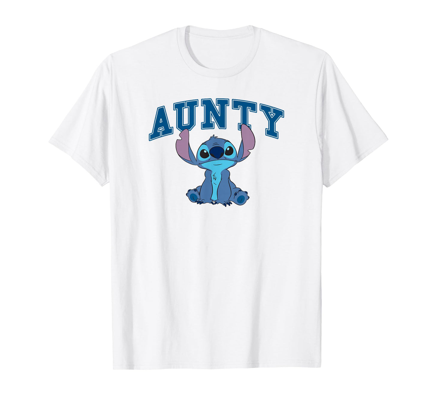 Disney Lilo & Stitch Aunty Cute Stitch Big Chest Text Logo T-Shirt