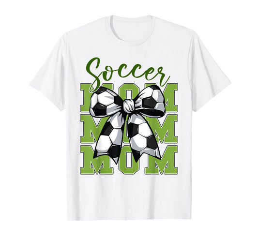 Youth Soccer Mom Coquette Bow Cute Sister Toddler Teen Girl T-Shirt