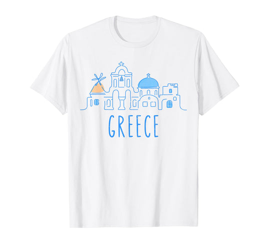 Europe Greece Athens Santorini Family Vacation Souvenir Tee T-Shirt