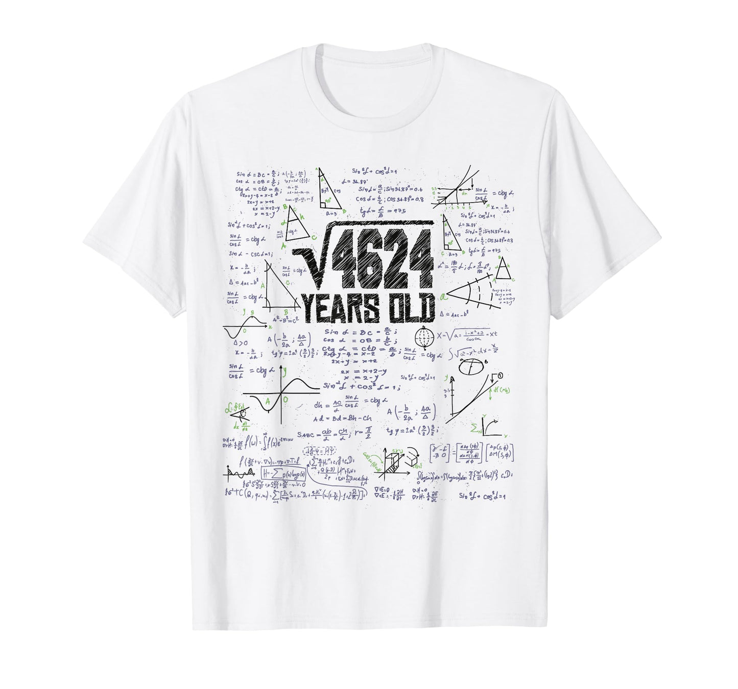 Square Root Of 4624 Years Old for Math Nerd 68th Birthday T-Shirt