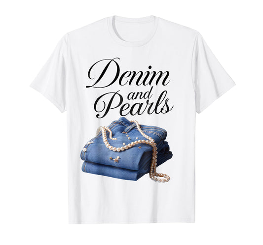 Denim and Pearls for Ladies 2025 Denim With Pearls Jeans T-Shirt