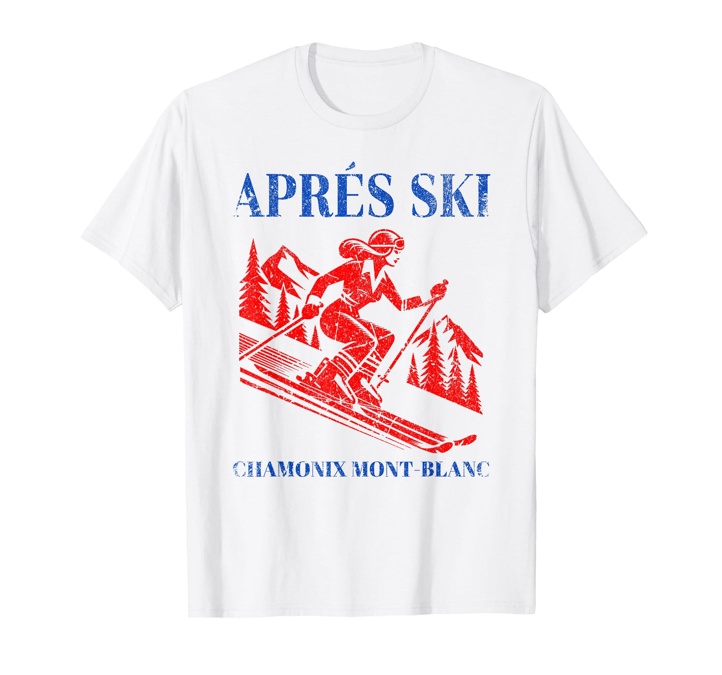 Ski Apres Vintage Ski Skiing Mont Blanc Retro Snow Skier T-Shirt