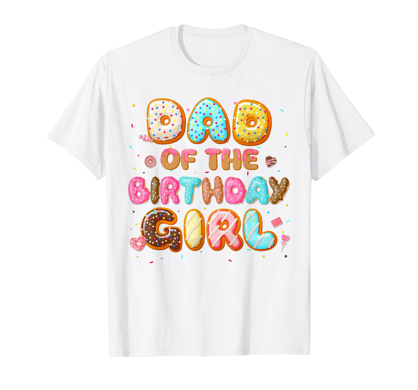 Dad Of The Birthday Girl Donut Group Family Matching Party T-Shirt