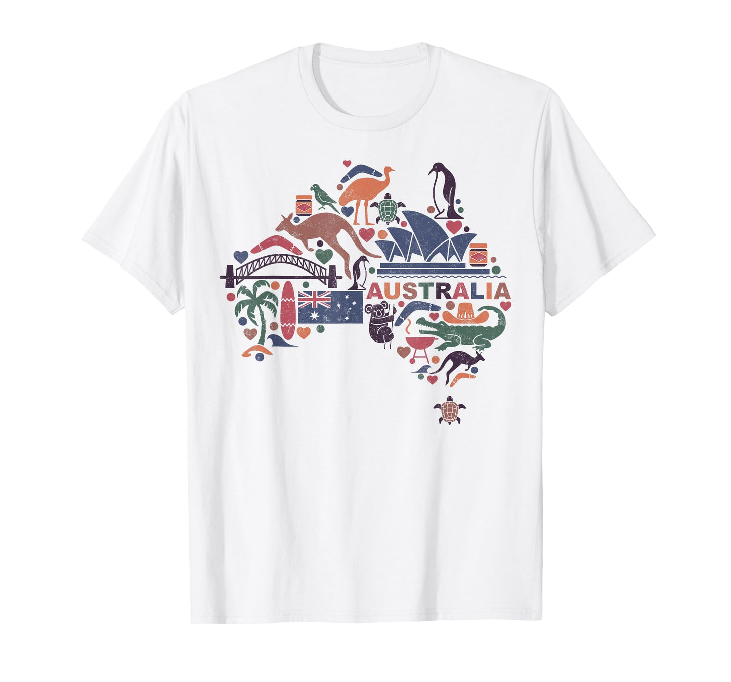 Travel Australia Map Sydney Australian Vacation Souvenir Tee T-Shirt