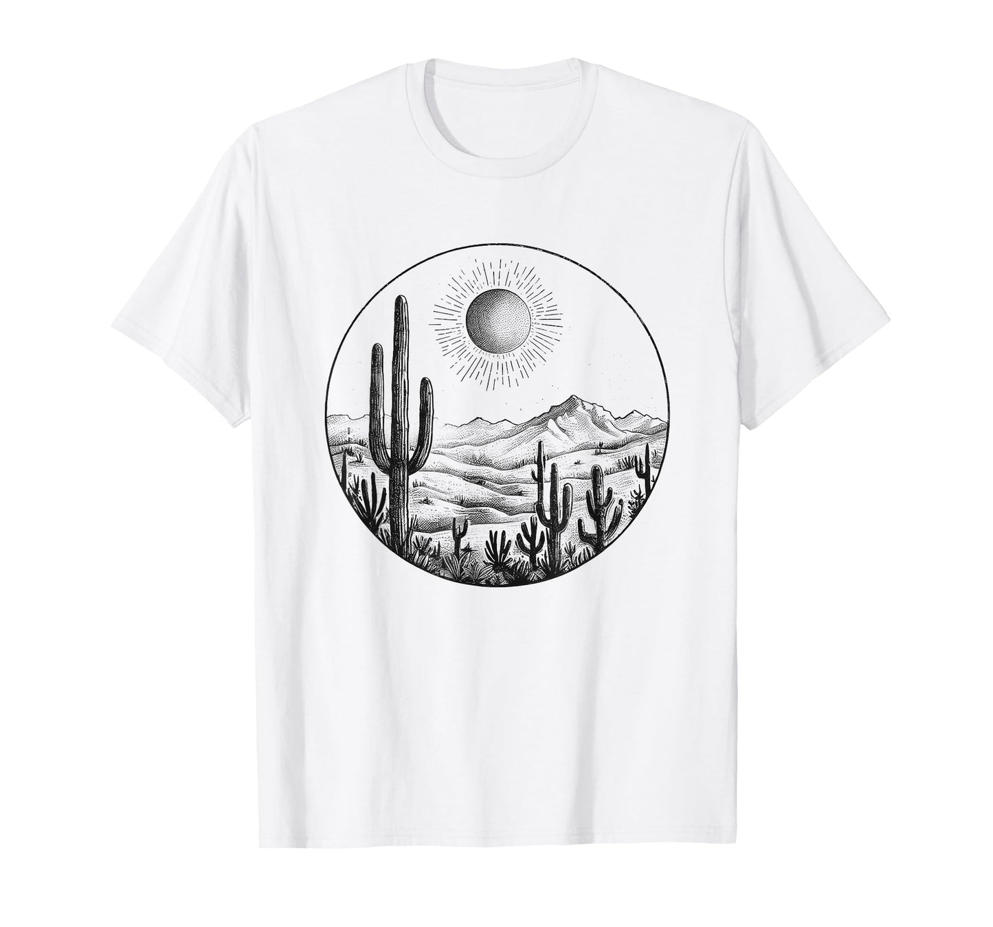 Desert Cactus Plants Adventure Arizona Cactus Scene Vintage T-Shirt