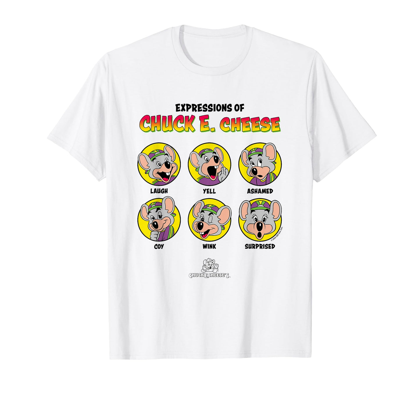 Chuck E. Cheese Expressions Of Chuck Big Chest Panels T-Shirt