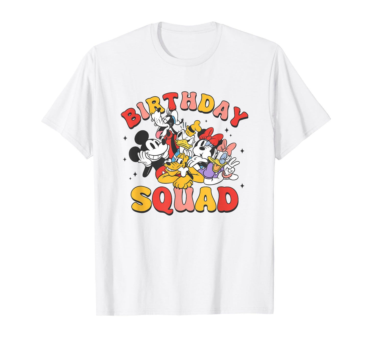 Disney Mickey And Friends Birthday Squad Vintage Group T-Shirt