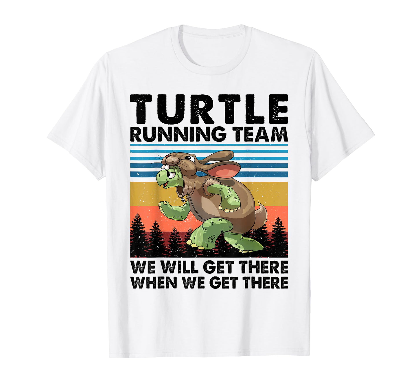 Turtle and Rabbit Running Team Running Marathon Day T-Shirt
