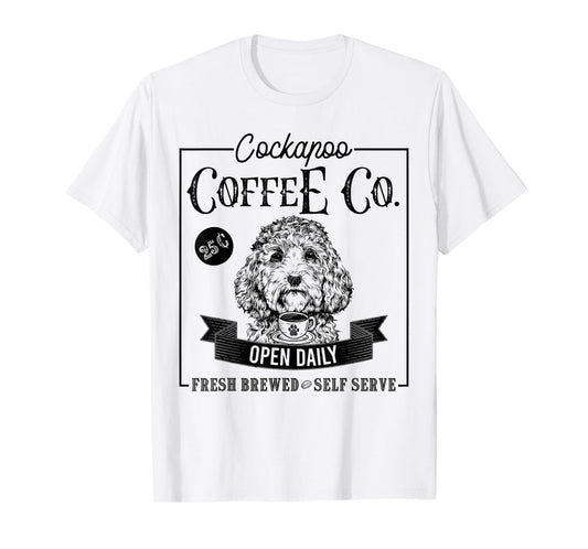 Retro Cockapoo Coffee Funny Doodle Dog Mom Coffee Lover T-Shirt for Men Women Girls Kids