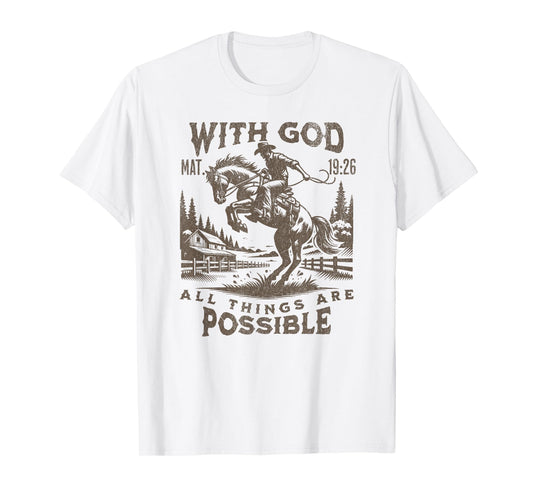 Cowboy Bible Scripture Verse Western Jesus For Mens Faith T-Shirt