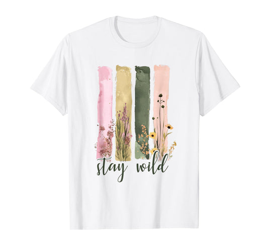Stay Wild Coquette Brushstroke Summer Flower Wildflower T-Shirt